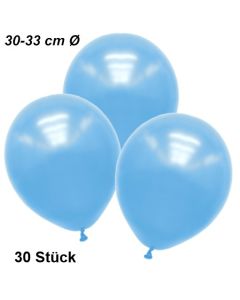 Premium Metallic Luftballons, Babyblau, 30-33 cm, 30 Stück