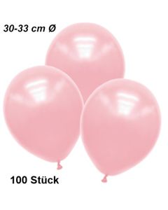 Premium Metallic Luftballons, Babypink, 30-33 cm, 100 Stück