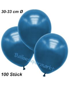 Premium Metallic Luftballons, Blau, 30-33 cm, 100 Stück