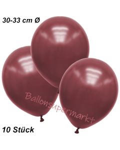 Premium Metallic Luftballons, Burgund-Maroon, 30-33 cm, 10 Stück