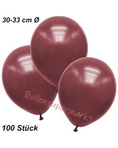 Premium Metallic Luftballons, Burgund-Maroon, 30-33 cm, 100 Stück