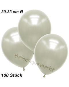 Premium Metallic Luftballons, Elfenbein, 30-33 cm, 100 Stück