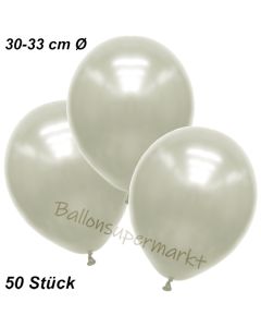 Premium Metallic Luftballons, Elfenbein, 30-33 cm, 50 Stück