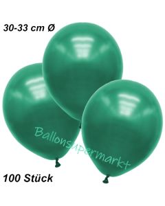 Premium Metallic Luftballons, Malachitgrün, 30-33 cm, 100 Stück