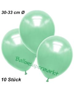 Premium Metallic Luftballons, Mintgrün, 30-33 cm, 10 Stück