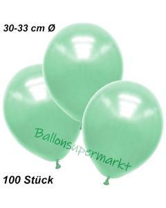 Premium Metallic Luftballons, Mintgrün, 30-33 cm, 100 Stück