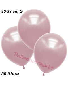 Premium Metallic Luftballons, Rosa, 30-33 cm, 50 Stück