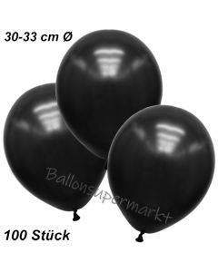 Premium Metallic Luftballons, Schwarz, 30-33 cm, 100 Stück