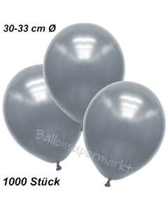 Premium Metallic Luftballons, Silber, 30-33 cm, 1000 Stück