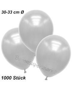 Premium Metallic Luftballons, Weiß, 30-33 cm, 1000 Stück