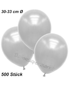Premium Metallic Luftballons, Weiß, 30-33 cm, 500 Stück