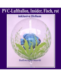 PVC-Folien-Luftballon, Fisch, lumineszierend, Insider Ballon, inklusive Helium-Ballongas