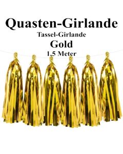 Quasten Girlande Gold, Festdekoration und Partydekoration