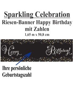 Sparkling Celebration, Happy Birthday Riesenbanner mit Zahlen