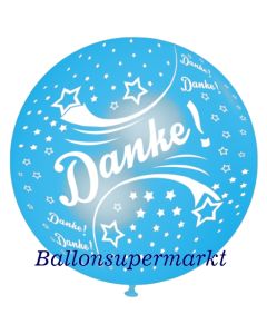 Riesen-Luftballon Danke, himmelblau, 75 cm, Danke auf dem riesigen Ballon