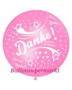 Riesen-Luftballon Danke, Rosa, 75 cm, Danke auf dem riesigen Ballon