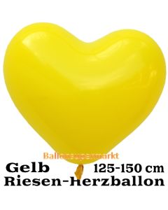 Riesen-Herzluftballon 150 cm, gelb