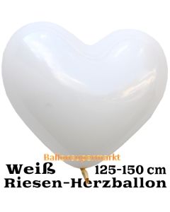 Riesen-Herzluftballon 150 cm, weiß
