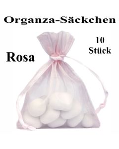 Organza-Beutel Rosa für Taufmandeln oder Hochzeitsmandeln
