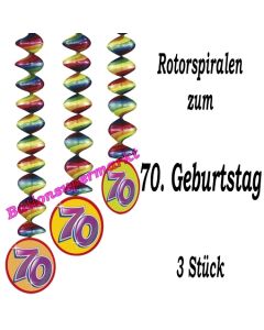 Deko-Hänger, Rotorspiralen, Zahl 70, Dekoration 70. Geburtstag