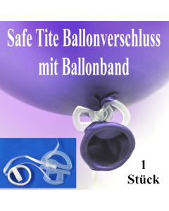 Safe Tite Ballonverschluss mit Ballonband, 1 Stück