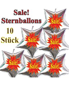 Sale! 10 Stück silberne Sternballons zur Befüllung mit Luft, zu Werbeaktionen, Rabattaktionen, Schaufensterdekoration