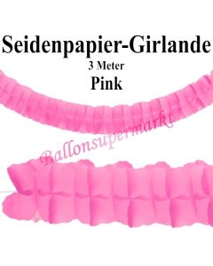 Seidenpapier-Girlande Pink, 3 Meter