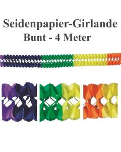 Seidenpapier-Girlande Bunt, 4 Meter