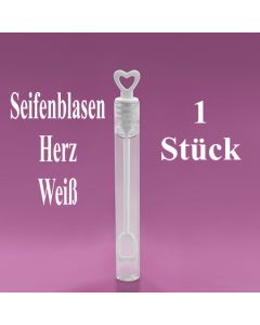 Seifenblasen Hochzeit, Wedding Bubbles Herz weiß, 1 Stück