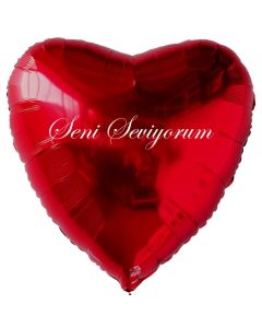 Herzluftballon in Rot "Seni Seviyorum"