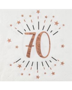 10 Servietten zum 70. Geburtstag in Roségold Metallic