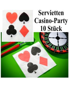 Papierservietten Kartenspiel, Casino Party Tischdekoration