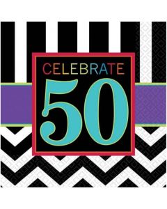 Geburtstags-Servietten Celebrate 50, zum 50. Geburtstag