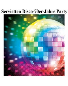 Disco Party, Mottoparty 70er Jahre, Tischdeko-Servietten, Partydekoration