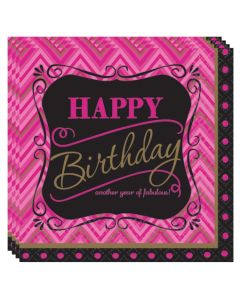 Happy Birthday Servietten, Born to be fabulous, Dekoration Geburtstag
