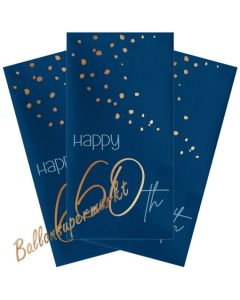 Servietten Elegant True Blue 60 zum 60. Geburtstag, 10 Stück