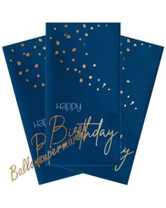 Happy Birthday Servietten Elegant True Blue zum Geburtstag, 10 Stück