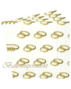 Servietten zur Hochzeit, Rings gold