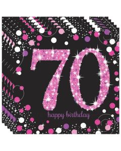 Servietten Pink Celebration 70, zum 70. Geburtstag