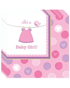 Servietten Babyparty Mädchen, Shower with Love Girl