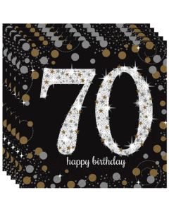 Servietten Sparkling Celebration 70, zum 70. Geburtstag