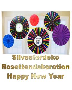Silvester Dekoration Rosetten Happy New Year