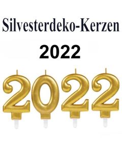 Zahlenkerzen-Set Dekoration Silvester, 2022, Silvesterparty Illumination