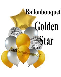 Ballon-Bouquet Golden Star mit 11 Luftballons