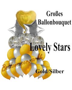 Großes Ballon-Bouquet Lovely Stars mit 27 Luftballons