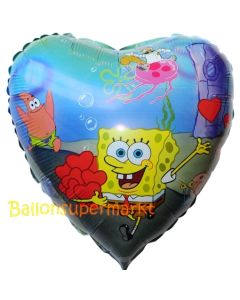 Spongebob Herzluftballon aus Folie, ungefüllt