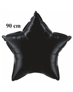 Luftballon aus Folie, Sternballon, Schwarz, 90 cm