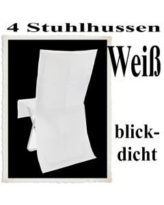 Stuhlhussen, Weiß, blickdicht, 4 Stück