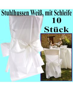 Stuhlhussen, Weiß, mit Schleife, 10 Stück