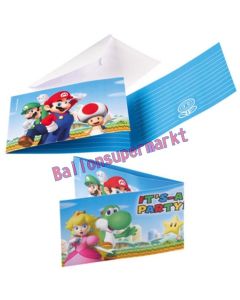 Super Mario Einladungskarten zum Kindergeburtstag